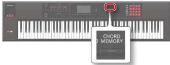 ROLAND FA-07 - Appuyez sur le bouton [CHORD MEMORY] (il doit s'allumer). - 1