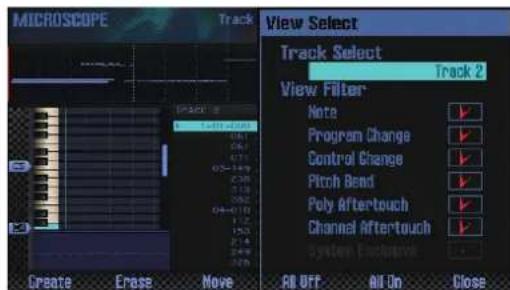 ROLAND FA-07 - Selectionner la piste à editor/les données de jeu à afficher (View) - 1