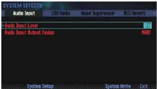 ROLAND FA-07 - Réglage niveau d'entrée (Input Setting) - 1