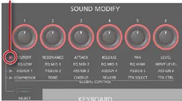 ROLAND FA-07 - Utiliser les commandes SOUND MODIFY pour faire varier le son - 1