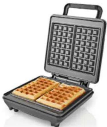 NEDIS KAWP210FBK - Belgium shaped waffles | 22 x 12.5 cm | 1200 W | Contrôle automatique de la température | ABS / Aluminium - 3