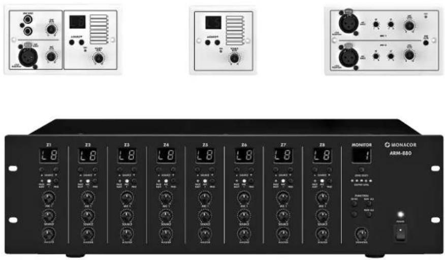 Monacor ARM-880WP1 - Audiosignal-Matrix-Router Audio Signal Matrix Router - 1