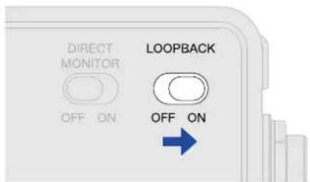 DIRECT MONITOR OFF ON LOOPBACK OFF ON