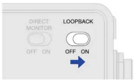 DIRECT MONITOR OFF ON LOOPBACK OFF ON