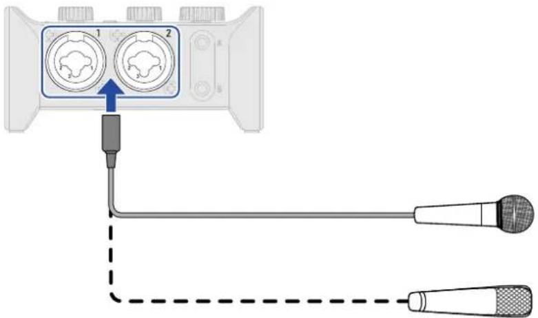 ZOOM AMS-22 - Branchement de micros - 1