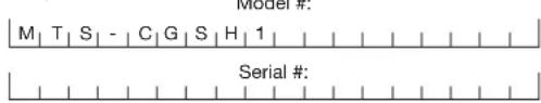 Martha Stewart MTS-CGSH1 - Model + Serial Numbers - 1