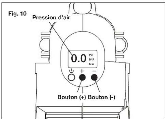 Sun Joe 24V-AJC-AJV-LTE - Pour configurer le manomètre de manière à ce que le gonflage s'arrête automatiquement : - 1