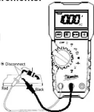MILWAUKEE 2216-20 - ⚠️DANGER To avoid electrical shock: Never make measurement on a circuit in which voltage over 600 volts AC exists. Do not use with the battery cover removed. Keep fingers behind the guards and away from test lead tips during measurements. - 1