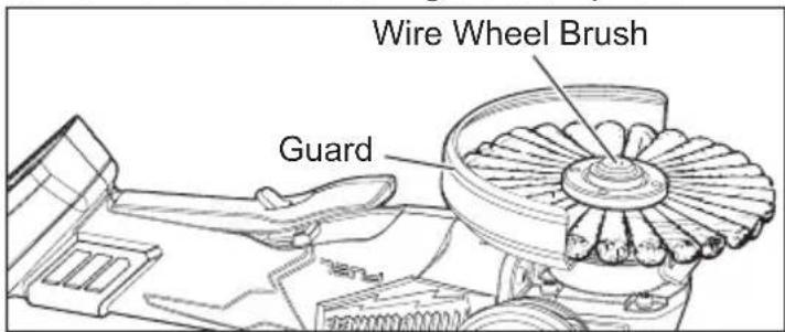 MILWAUKEE M18 Fuel ONE-KEY 2882-22 - ⚠ WARNING Everyone in the area must wear protective clothing and safety goggles or face shields. Fatigued wires and residue will fly off the brush with considerable force, causing potential for serious injury. - 1