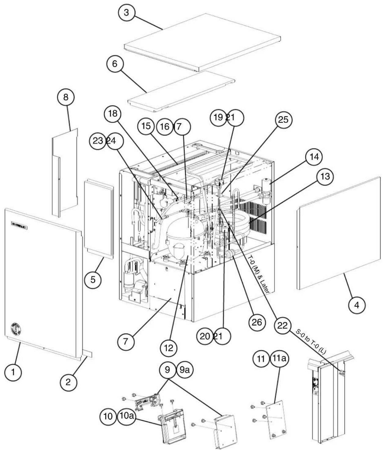 Hoshizaki KM-515MWH - Main Assembly & Refrigeration Circuit KM-515MWH - 1