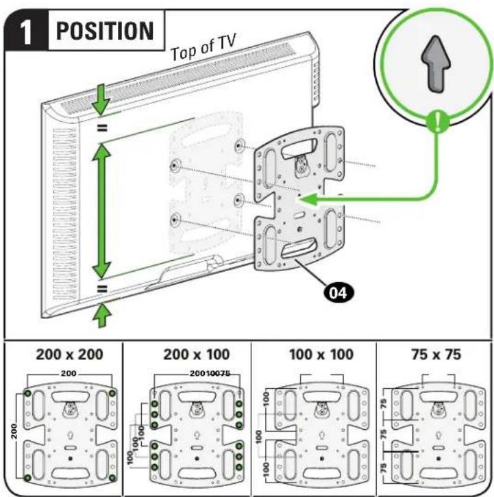 SANUS VSF716-B2 - Attach TV Bracket to Your TV - 1