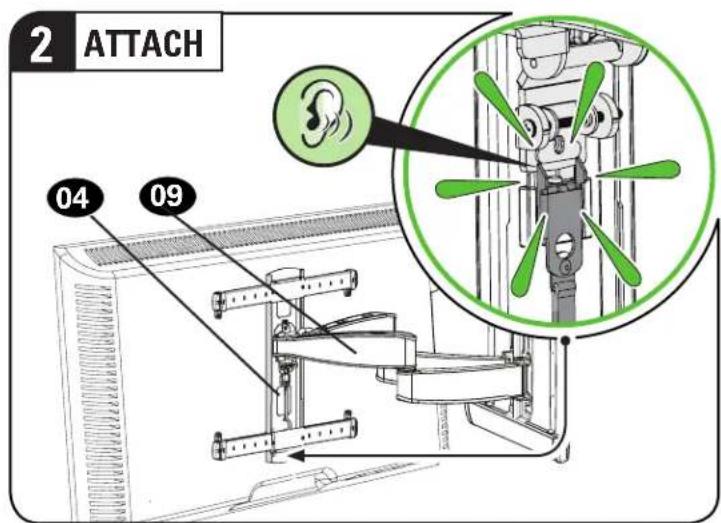 SANUS VXF730-B2 - Hang TV onto Arm Assembly - 2
