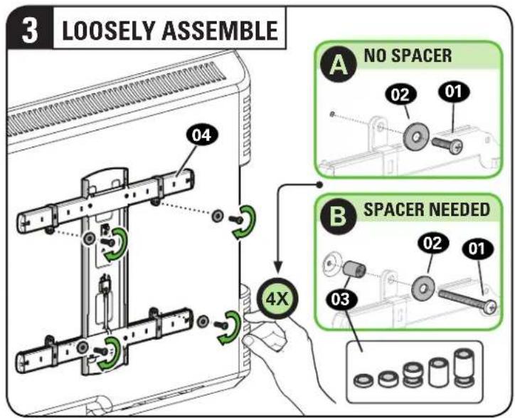 SANUS VXF730-B2 - Attach TV Bracket Assembly to TV - 3
