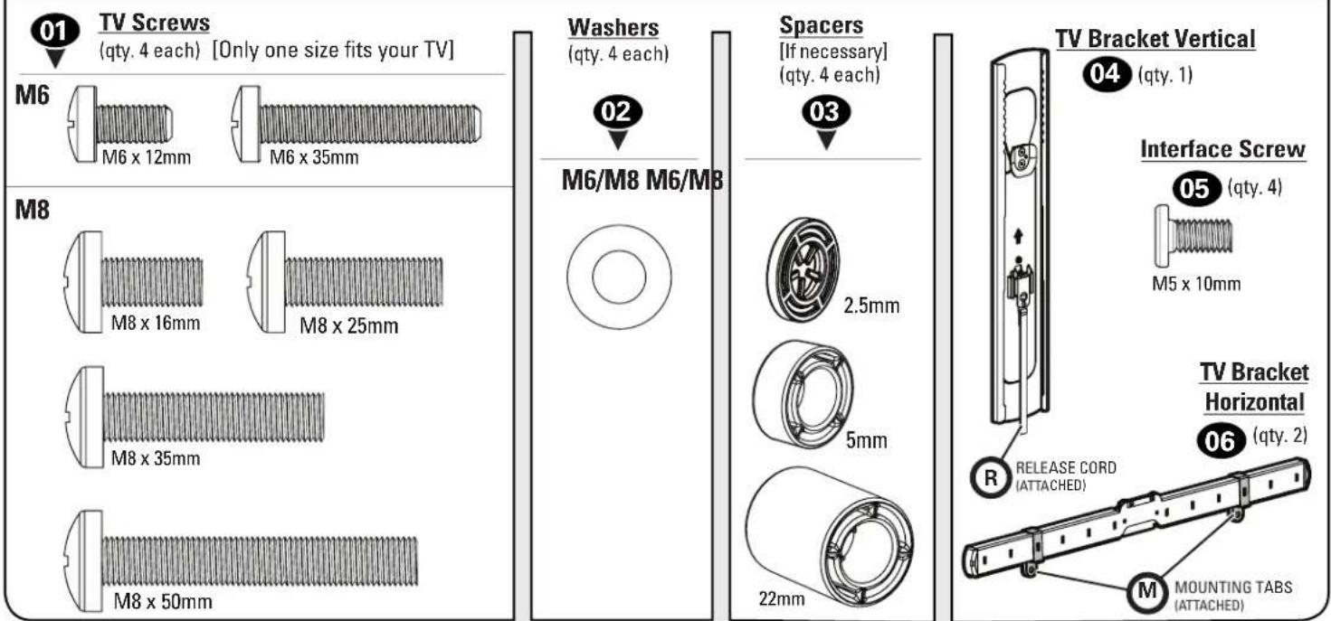 SANUS VLF728-B2 - Attach TV Bracket to TV - 3