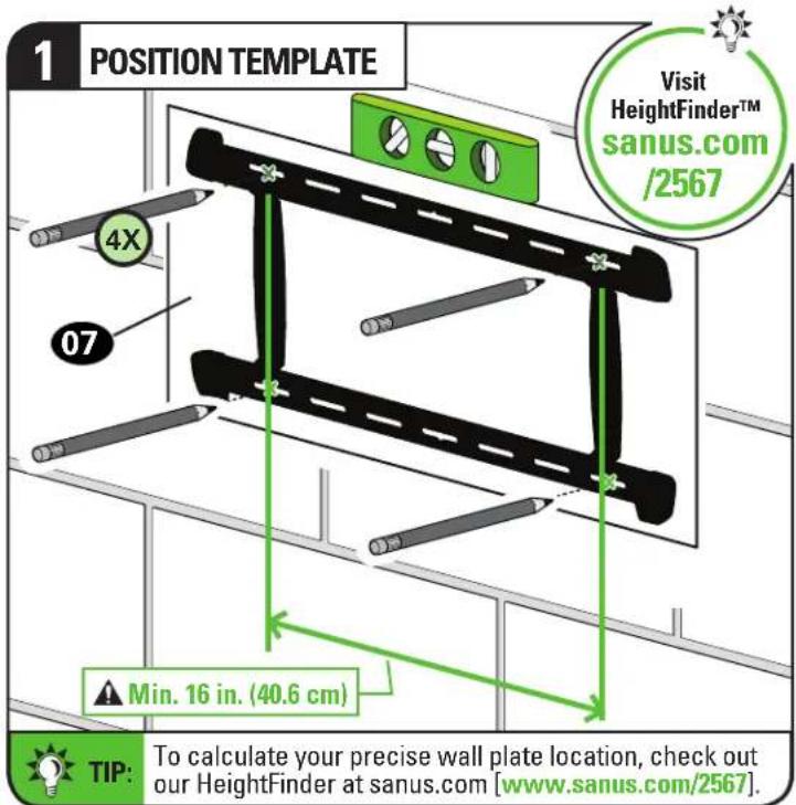 SANUS VLF728-B2 - CAUTION: Avoid potential personal injury or property damage! - 1