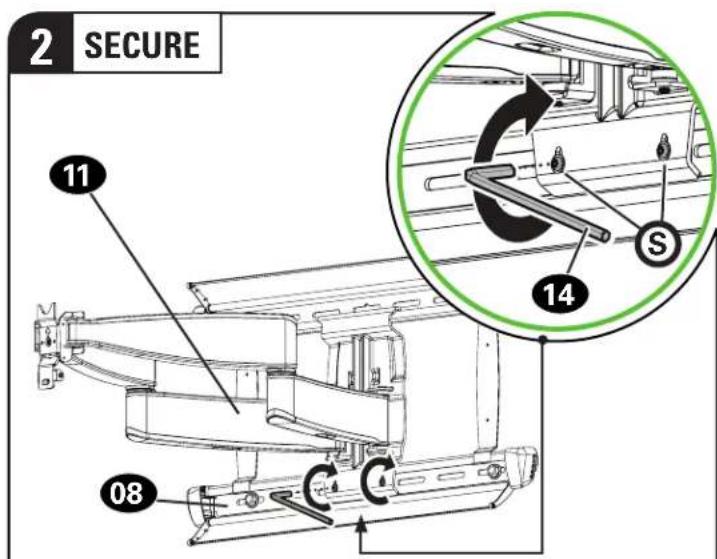 SANUS VLF728-B2 - Attach Arm Assembly to Wall Plate - 2