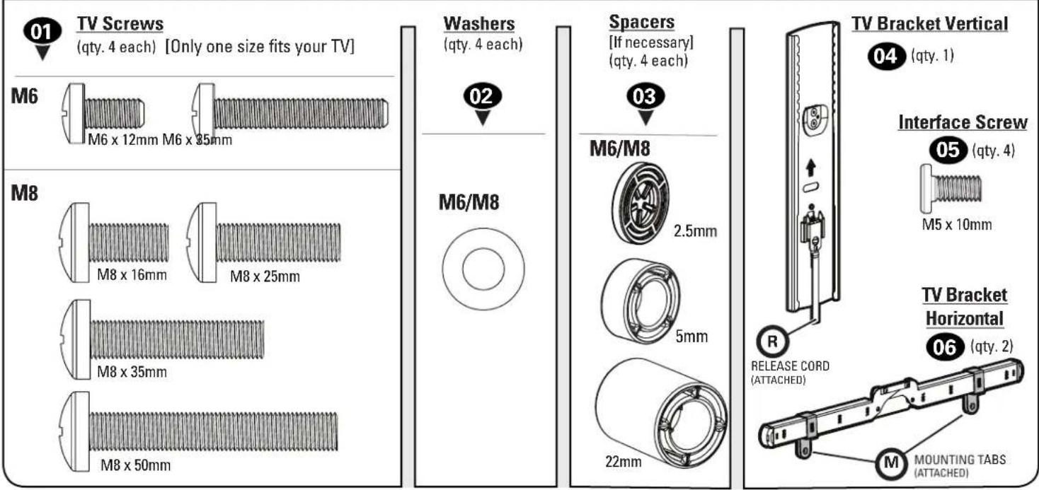 SANUS VMF720-B2 - Attach TV Bracket to TVSTEP 1 - 2
