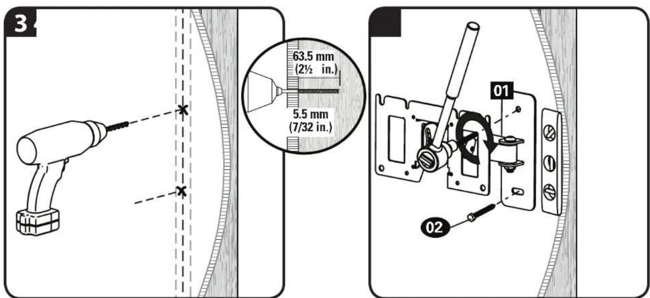 SANUS Classic MSF07c - STEP 1 Attach Wall Plate to Wall - Wood Stud ONLY! - 3