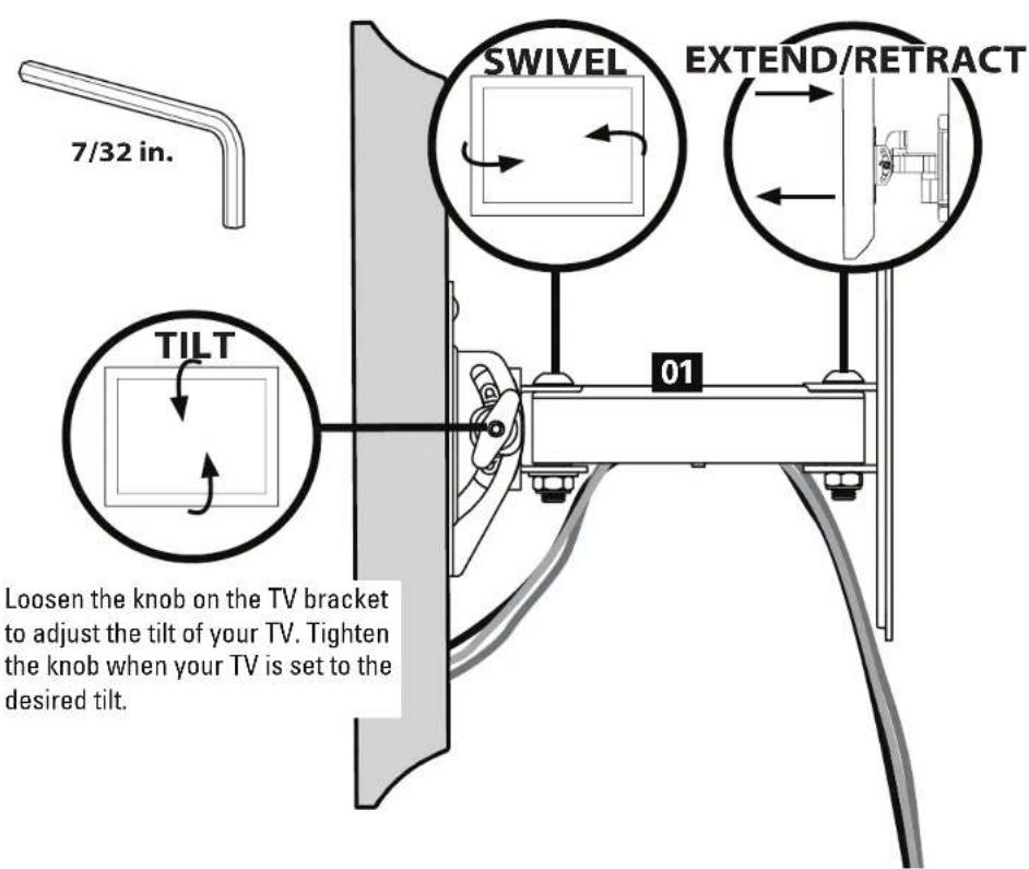 SANUS Classic MSF07c - ADJUSTING TENSIONS REMOVING THE TV - 1