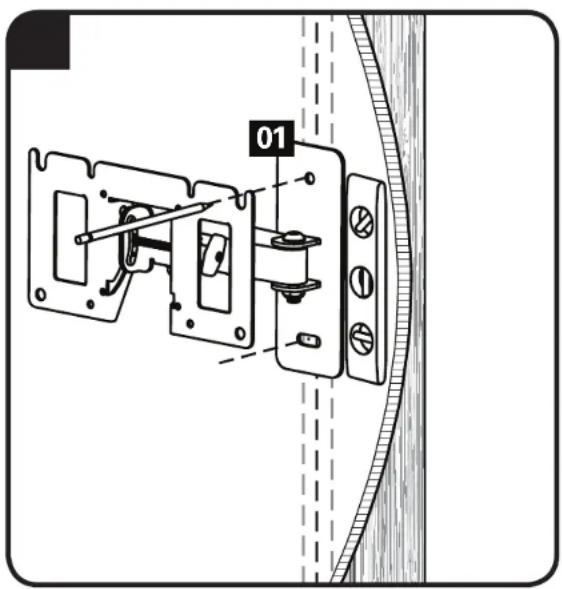 SANUS Classic MSF07c - STEP 1 Attach Wall Plate to Wall - Wood Stud ONLY! - 2