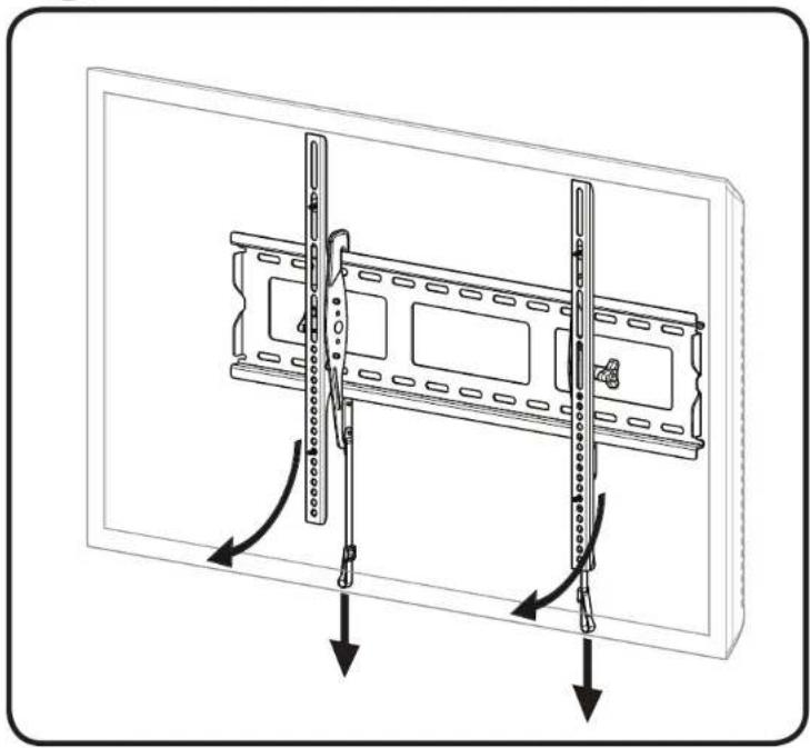 SANUS Classic MLT14 - STEP 3 Hang the TV with Mounting Brackets on the Wall Plate - 6