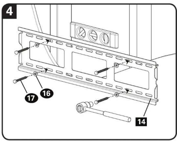 SANUS Classic MLT14 - STEP 2A Attach Wall Plate to Wall - Wood Stud - 4