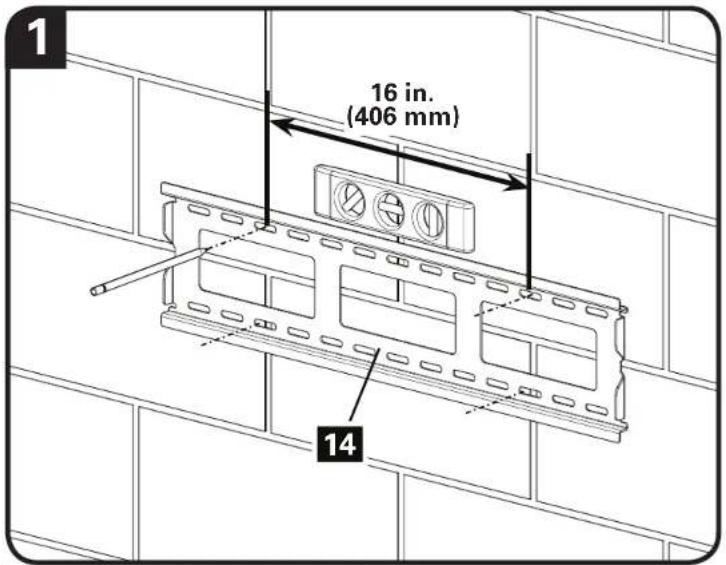 SANUS Classic MLT14 - STEP 2B Attach Wall Plate to Wall - Solid Concrete or Concrete Block - 1