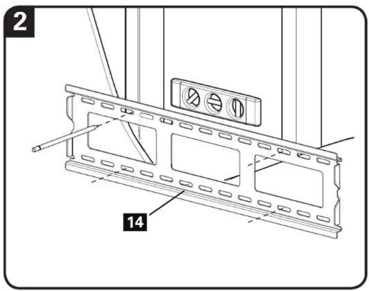 SANUS Classic MLT14 - STEP 2A Attach Wall Plate to Wall - Wood Stud - 2