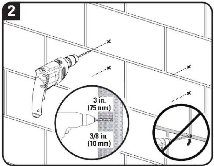 SANUS Classic MLT14 - STEP 2B Attach Wall Plate to Wall - Solid Concrete or Concrete Block - 2