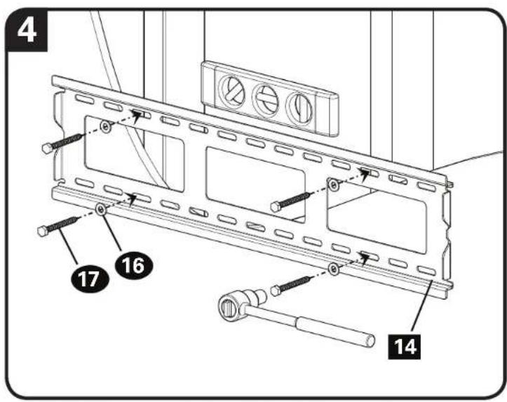 SANUS Classic MLL11 - STEP 2A Attach Wall Plate to Wall - Wood Stud - 4