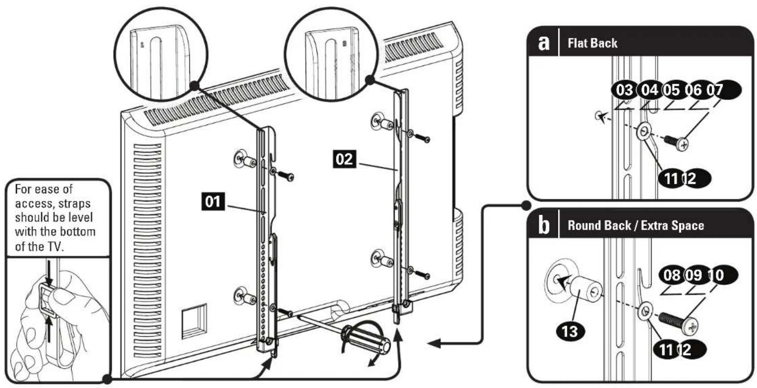 SANUS Classic MLL11 - 1-3 Attach TV Brackets - 1