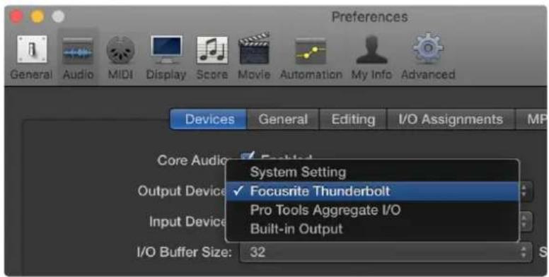 FOCUSRITE Red 8Line - Configuration de Logic Pro X - 1