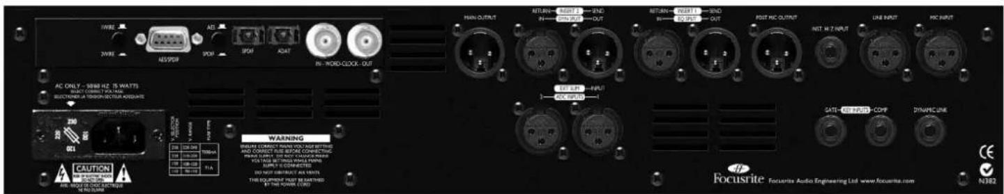FOCUSRITE ISA 110 - Connexions en face arrière - 1