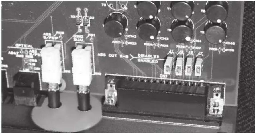 FOCUSRITE ISA 428 MkII - Digital Card Jumper Positions - Disabling AES Outputs 5-8 - 1