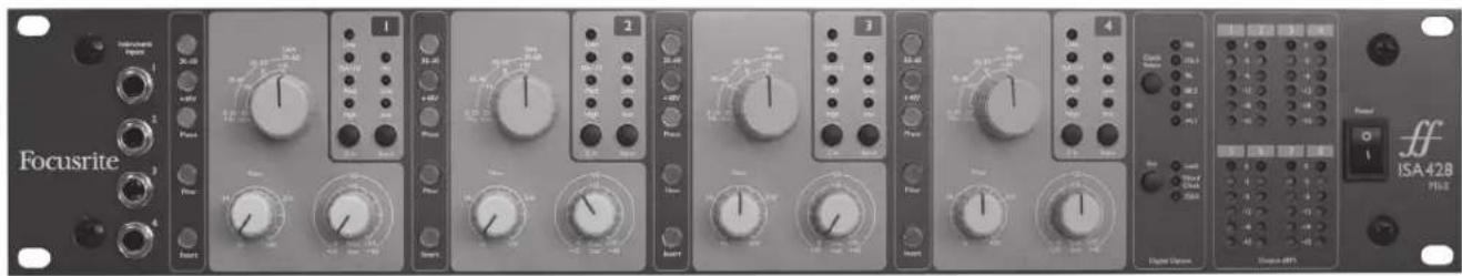 FOCUSRITE ISA 428 MkII - Übersicht über die Hardware-Frontseite - 1