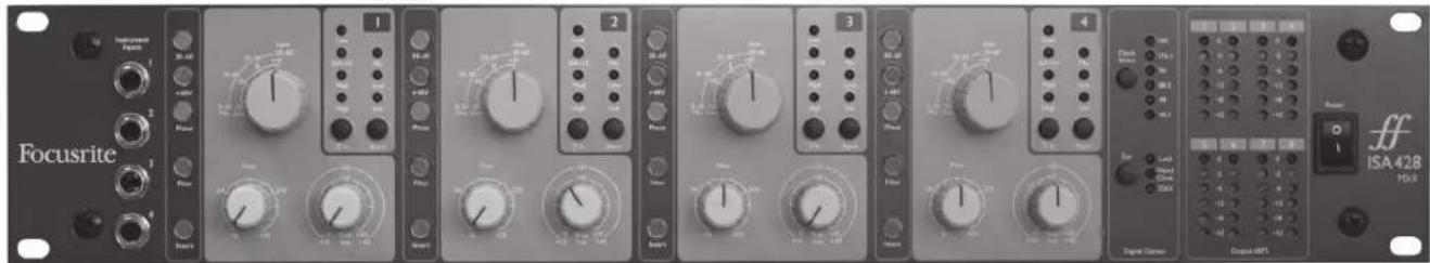 FOCUSRITE ISA 428 MkII - Vue d'ensemble du matériel - Face avant - 1