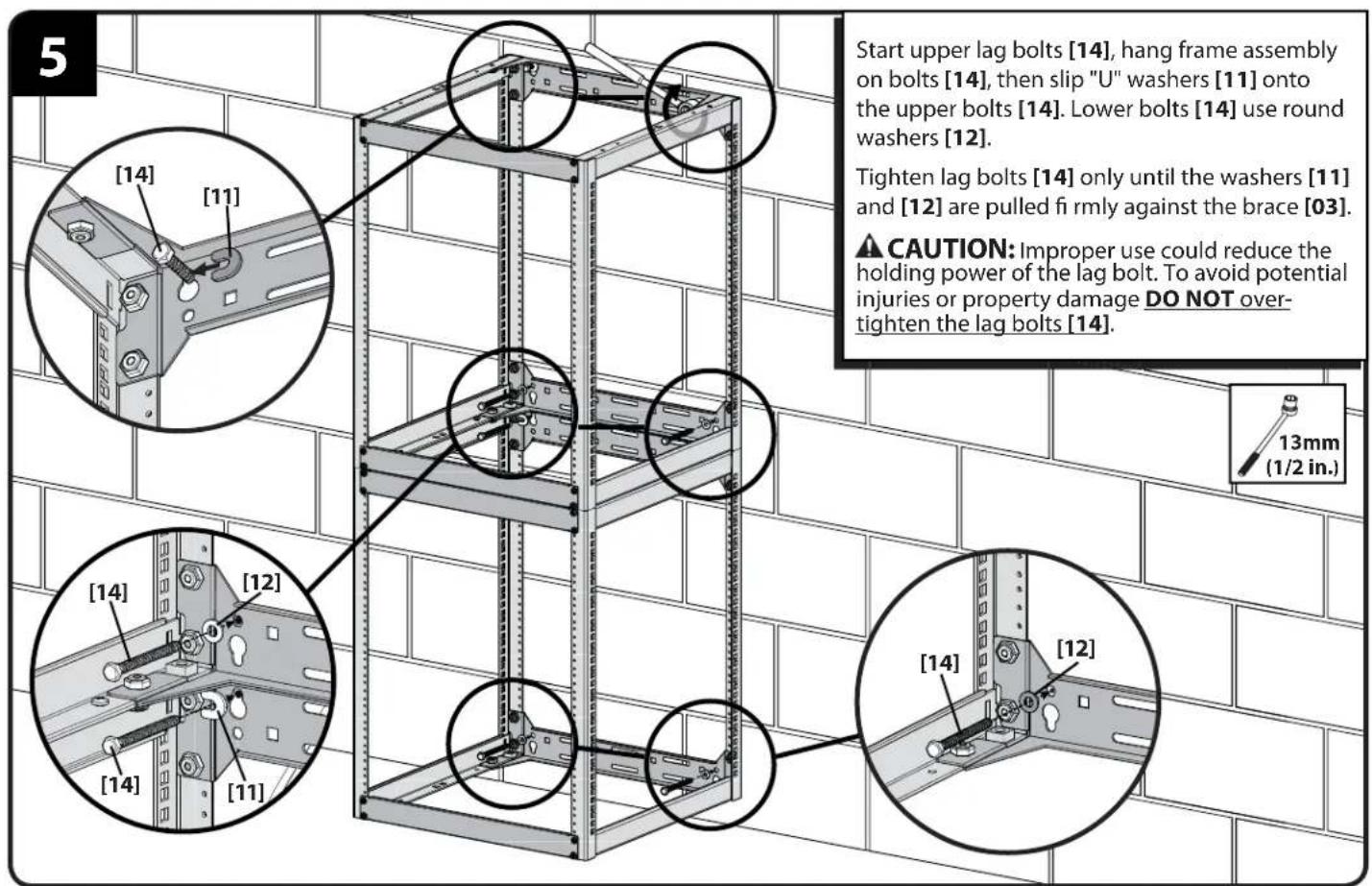 SANUS CFR1620 - Wall Mounting - Stacking (solid concrete or concrete block) - 6