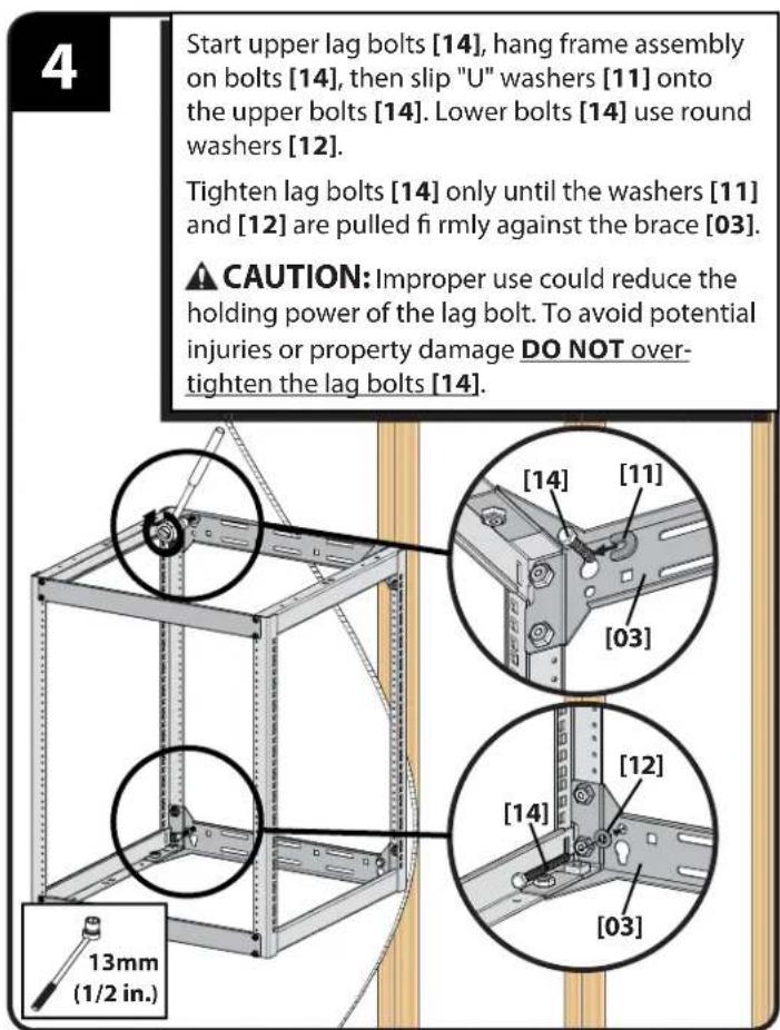 SANUS CFR1615 - Single Wall Mounting (wood stud) - 4
