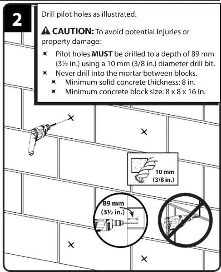 SANUS CFR1615 - Single Wall Mounting (solid concrete and concrete block) - 2