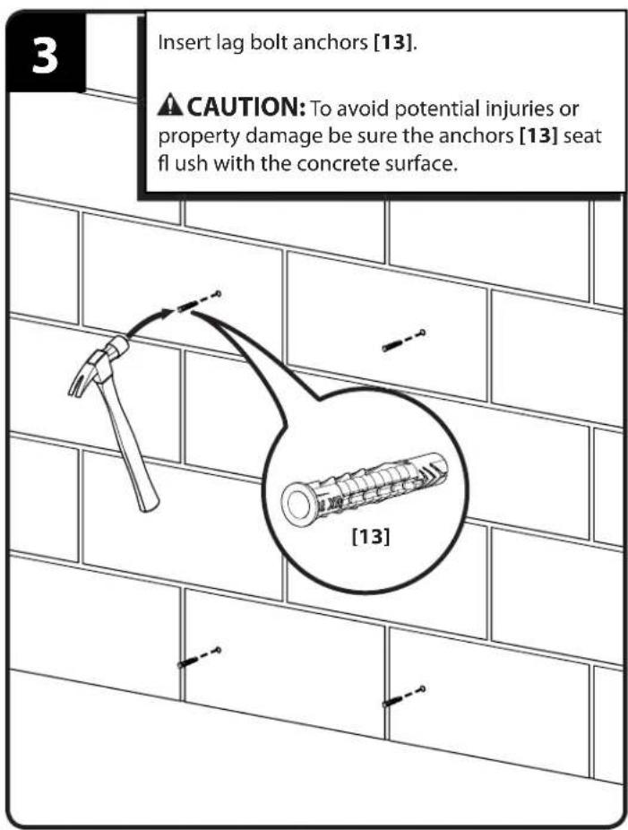 SANUS CFR1615 - Single Wall Mounting (solid concrete and concrete block) - 3