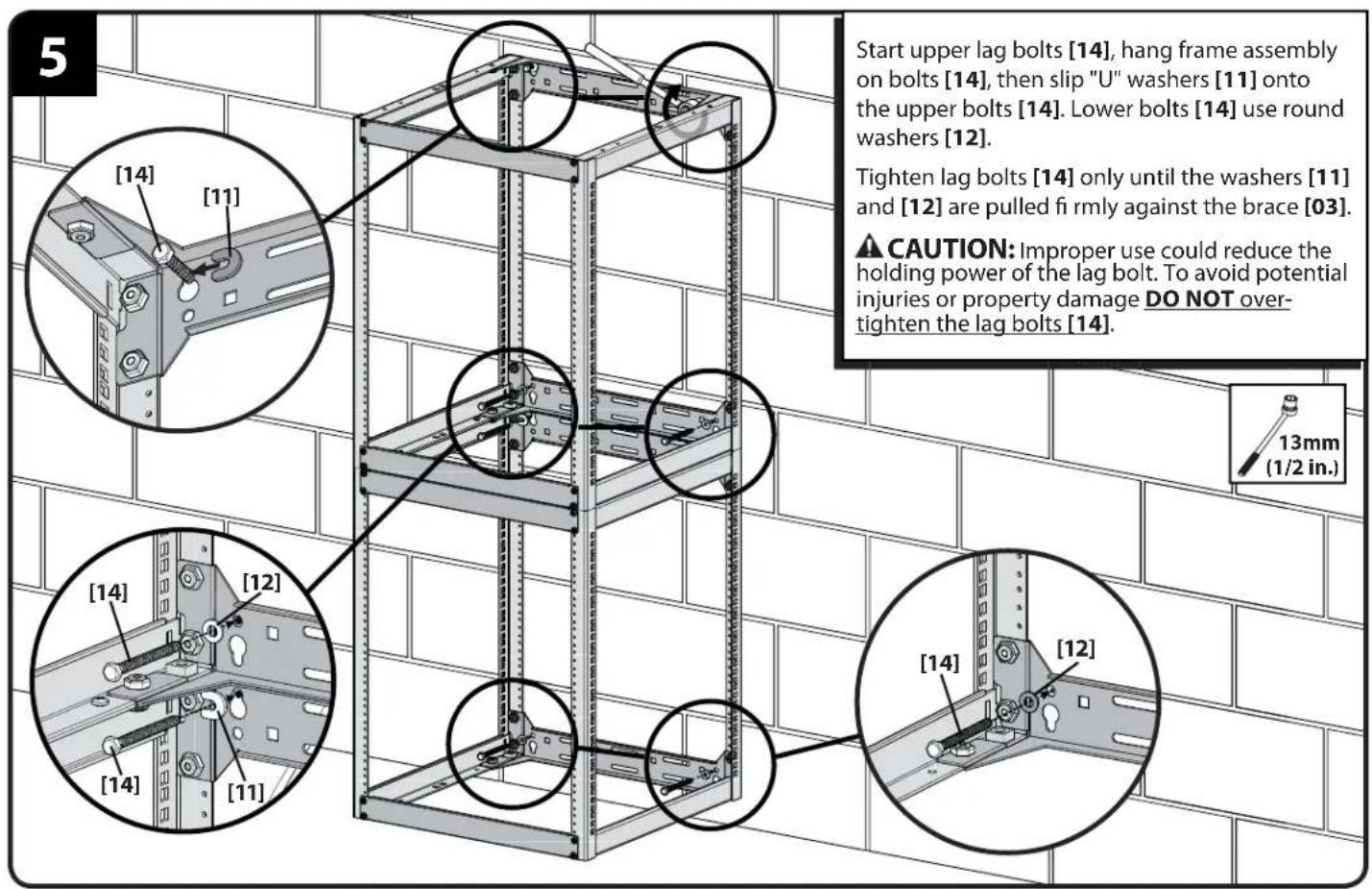 SANUS CFR1615 - Wall Mounting - Stacking (solid concrete or concrete block) - 5