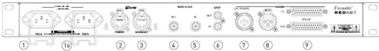 FOCUSRITE RedNet D16R - Faces arrière - 2
