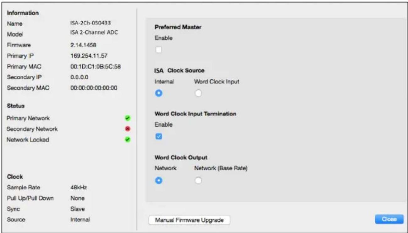FOCUSRITE ISA ADN2 - RedNet Control - Menu Outils - 1
