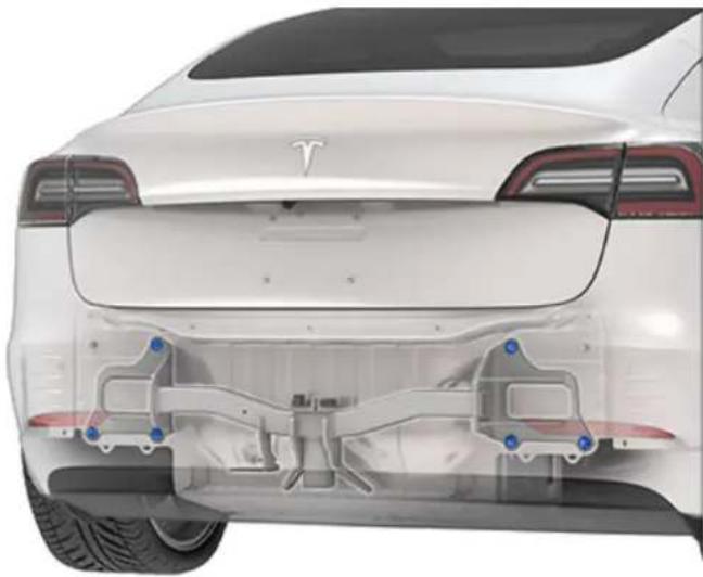 TESLA Model 3 (2022) - Connexion du dispositif d'attelage de la remorque - 1