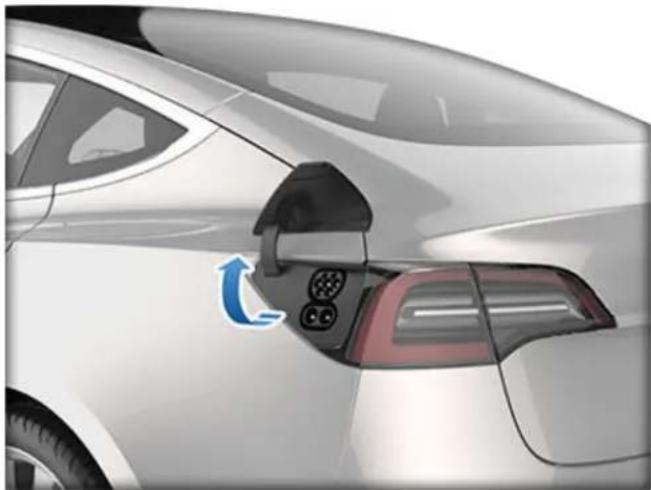 TESLA Model Y (2022) - Ouverture de la trappe de la prise de recharge - 2