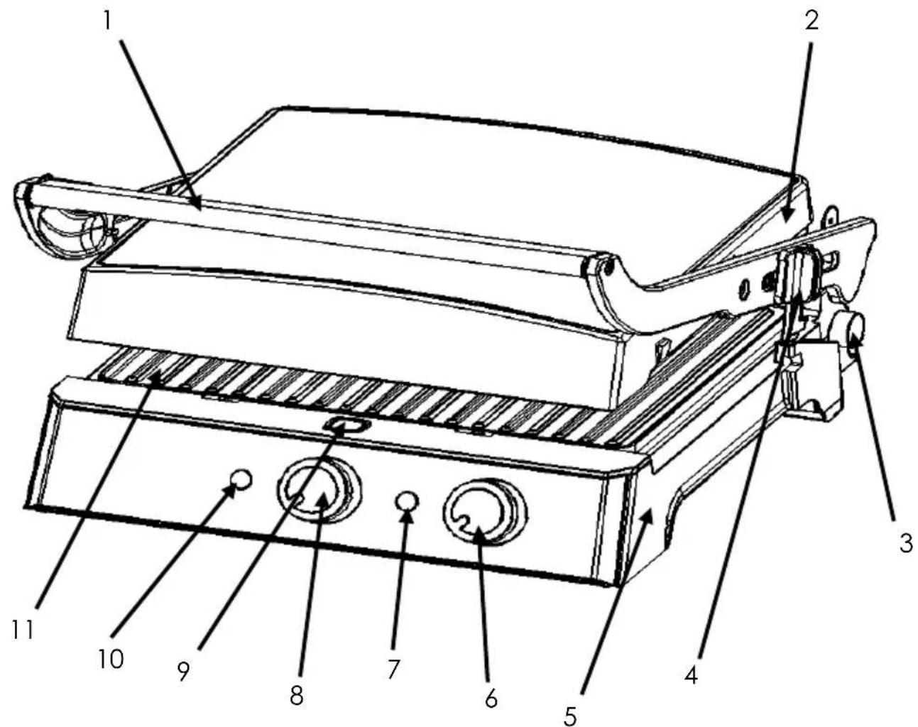 KALORIK FHG 43302 SS - PARTS DESCRIPTION/ DESCRIPCIÓN DE PARTES/DESCRIPTION DES PIÈCES - 1
