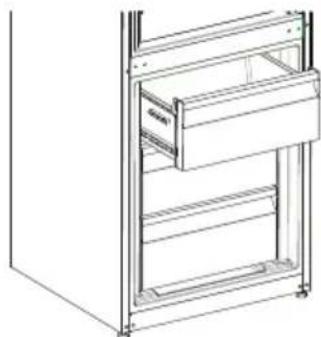 SHARP SJ-BA10DMDWE-EU - Para sacar el cajón del congelador: - 1