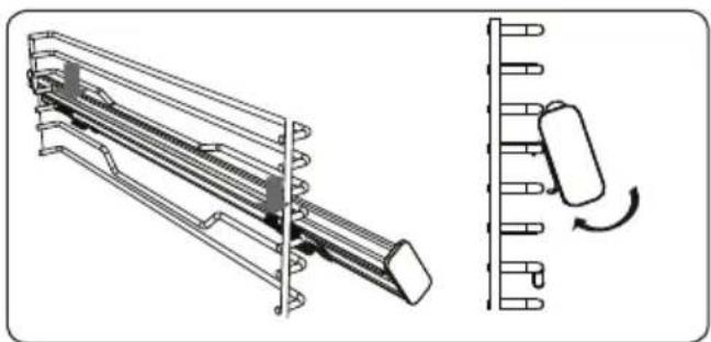 SHARP KA-70T50BHH-EU - Rimozione dei supporti della griglia - 3