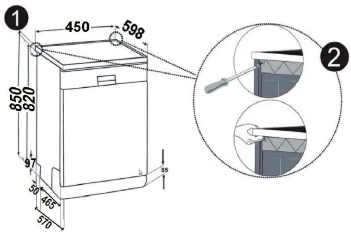 SHARP QW-HS12F47EW-DE - Installation sous un plan de travail - 1