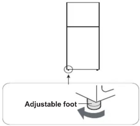 SHARP SJ-X300-SL - Use the adjustable foot to place the refrigerator flatly and firmly on the floor. - 1